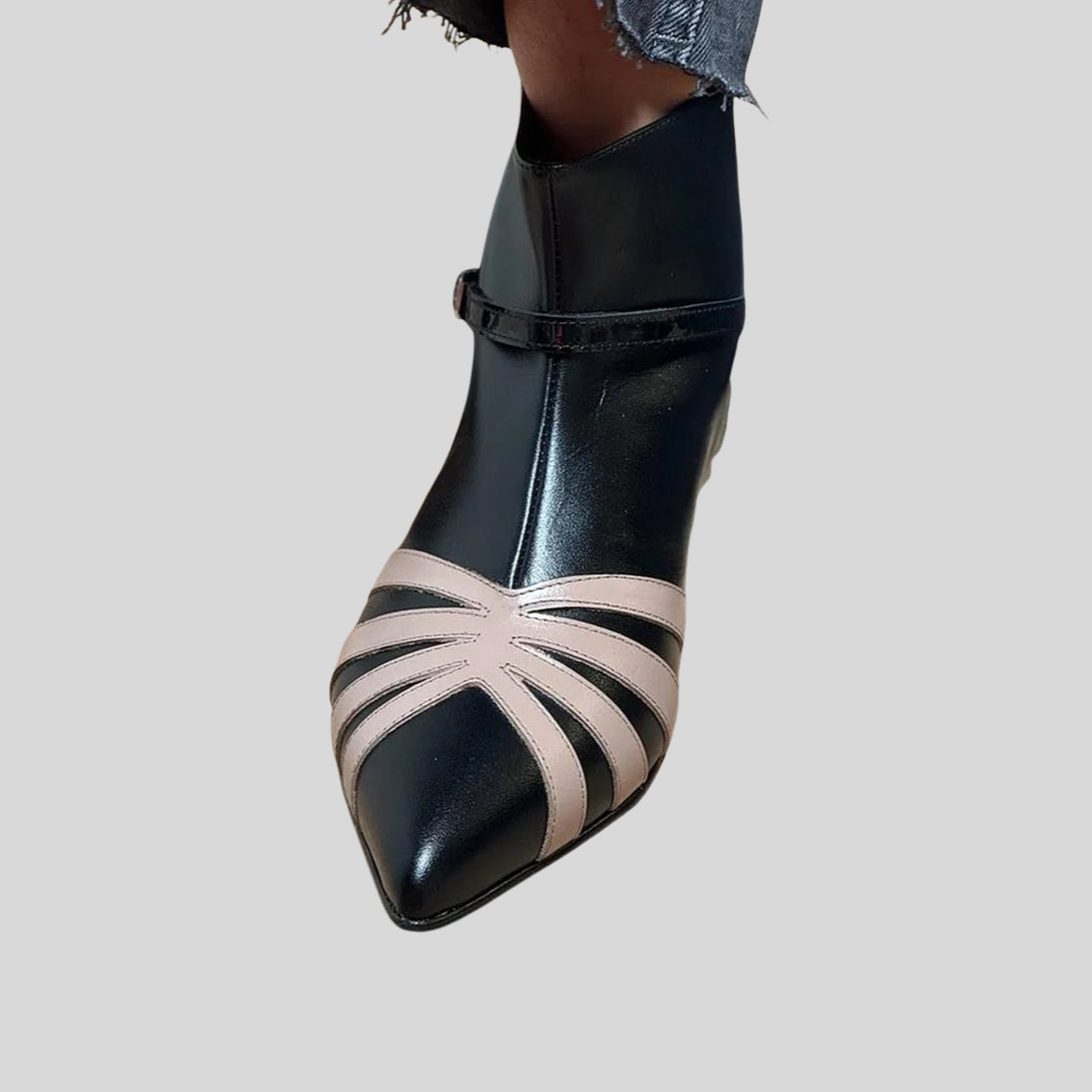 Gloria | Pointed Geometric Ankle Boot