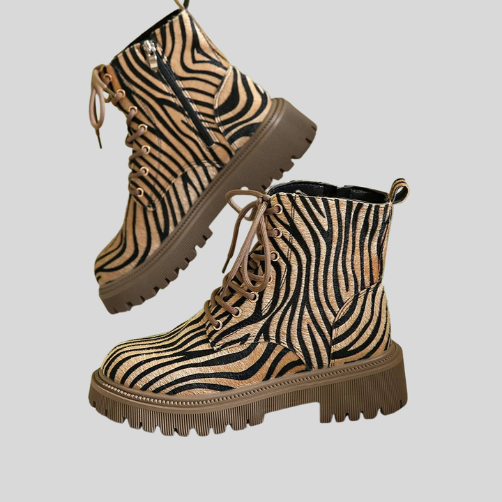 Sloane™ | Zebra Lace-Up Boots