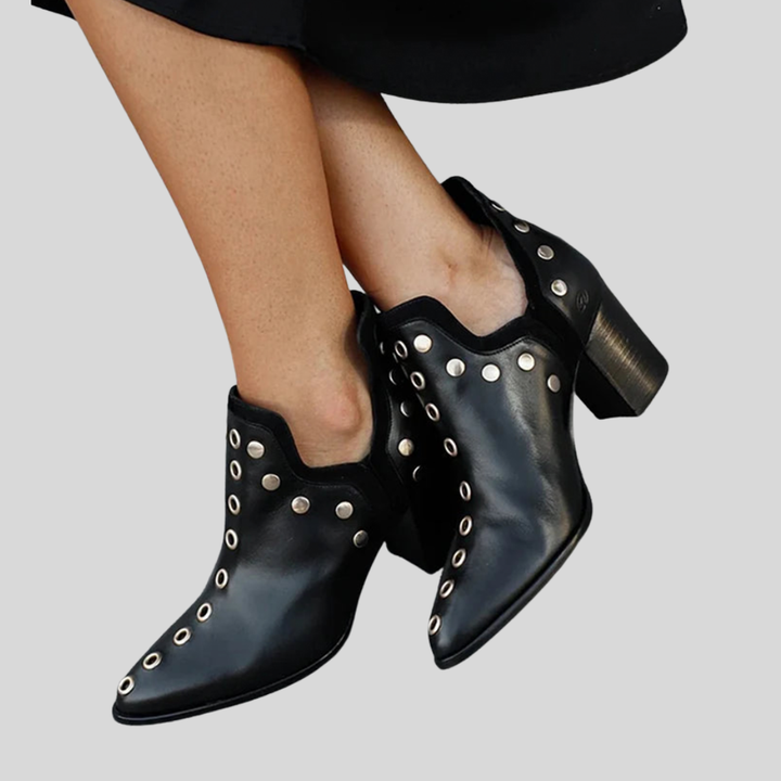 Saylor™ | Studded Wide-Heel Boots
